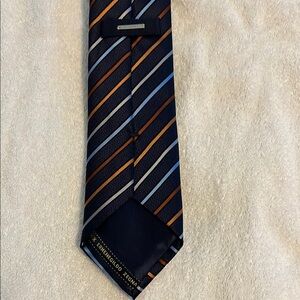 Ermenegildo Zegna Blue and Orange Silk Tie